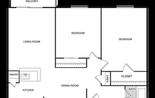 2 beds, 1 bath, 864 sqft, $1,025, Unit 1411