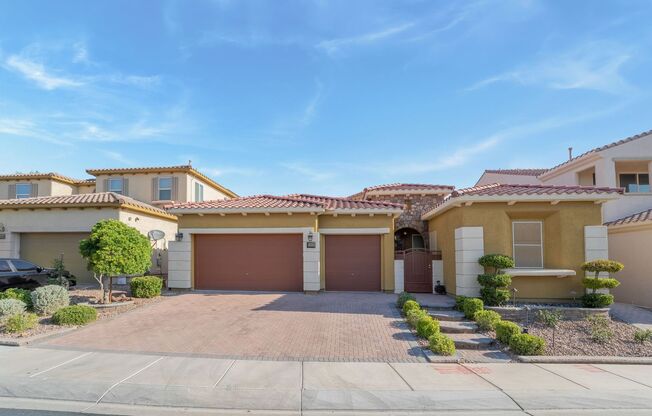 Single Story with a  Covered Spa, Cover Patio and 3 bedroom, 3 bathrooms, 3 car garage