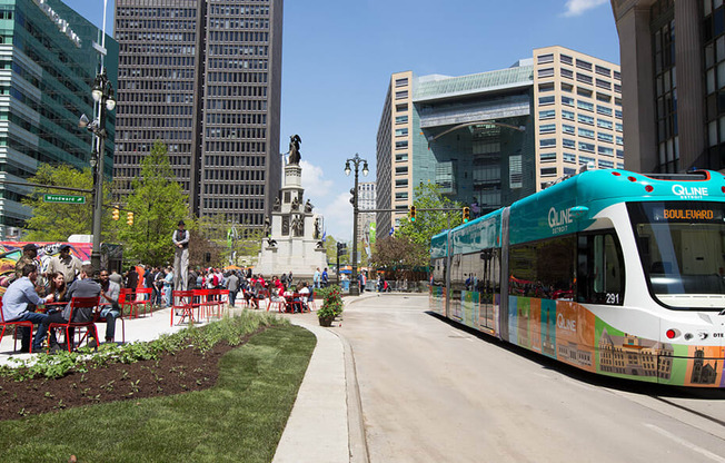 Tram Line at 28Grand, Detroit, Michigan