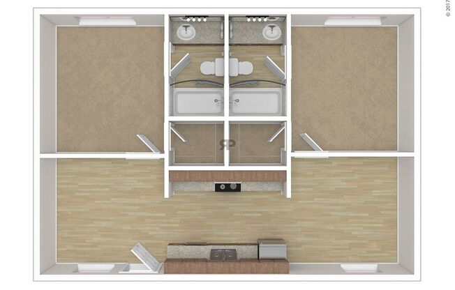 2 beds, 2 baths, 728 sqft, $1,025