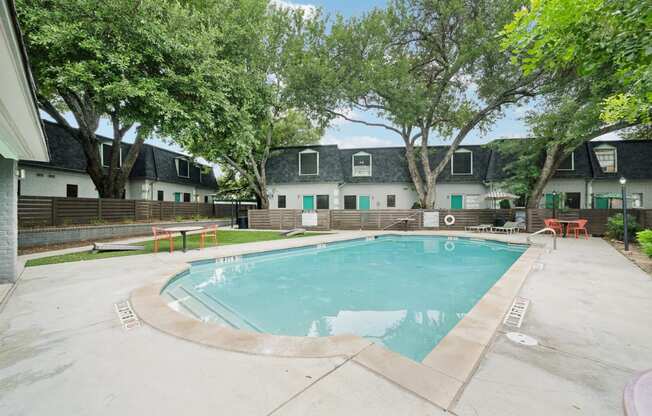 the swimming pool at our apartments