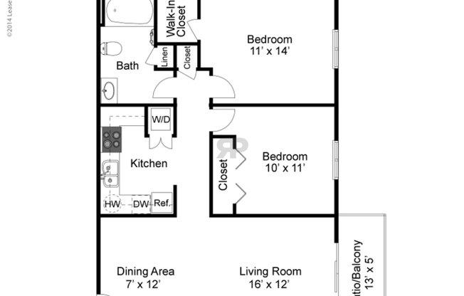 2 beds, 1 bath, 855 sqft, $2,019