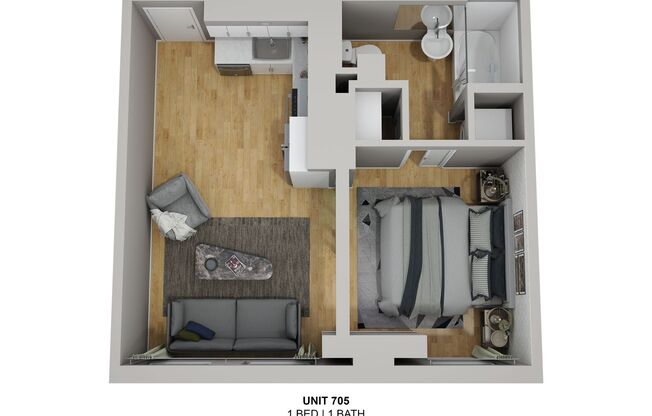 1 bed, 1 bath, 501 sqft, $2,255, Unit 605