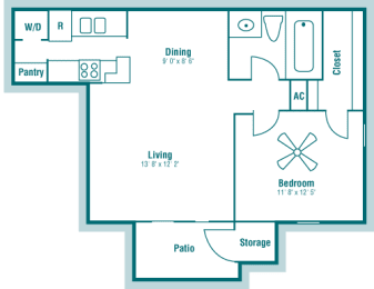 1 bed, 1 bath, 617 sqft, $805