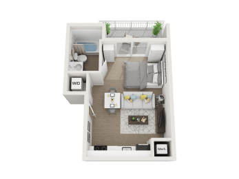 Studio, 1 bath, 415 sqft, $1,709