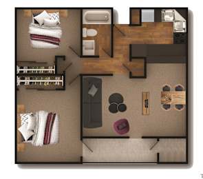 2 beds, 1 bath, 903 sqft, $1,668