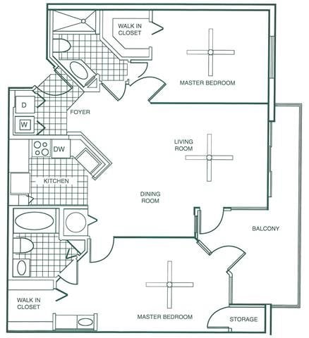 2 beds, 2 baths, 1,260 sqft, $2,608