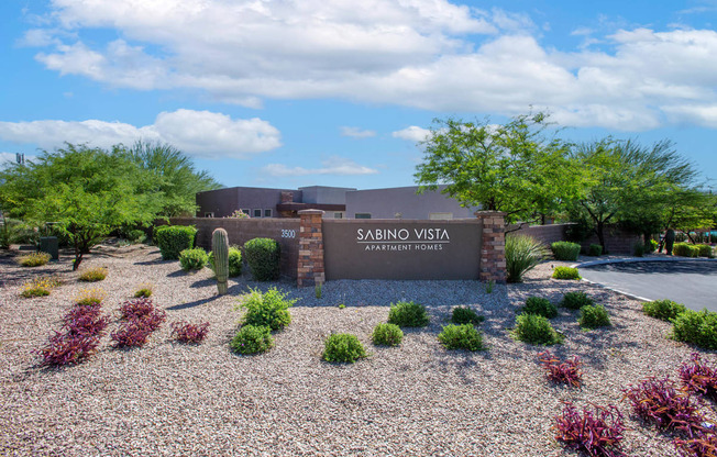 Monument Sign at Sabino Vista Apartments in Tucson