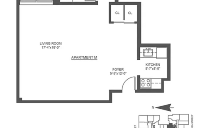 Studio, 1 bath, $4,625, Unit 5M