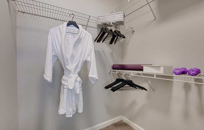 Generous Walk-In Closets With Shelving at Mason, McKinney
