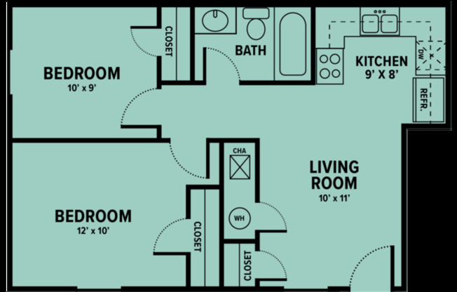 2 beds, 1 bath, 500 sqft, $675