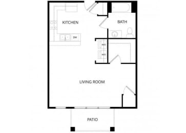 Studio, 1 bath, 622 sqft, $1,320