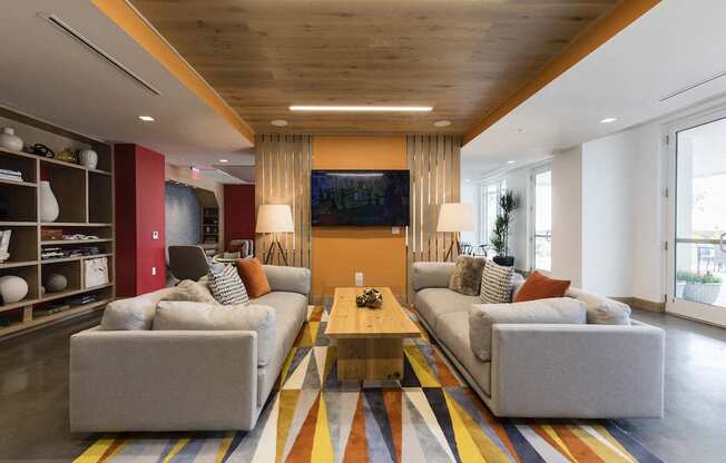 second floor lounge with plush seating at Lake Nona Pixon, Orlando