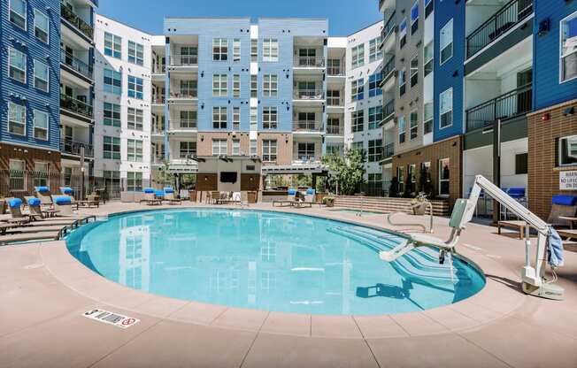 City House Apartments Pool Area and Building Exterior