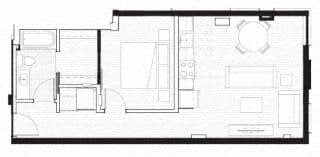 1 bed, 1 bath, 689 sqft, $2,595