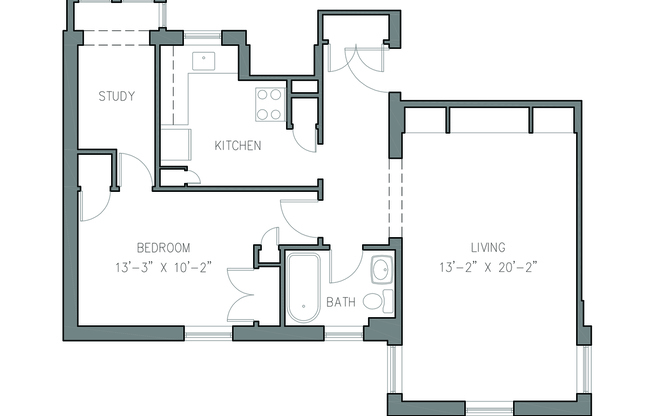 1 bed, 1 bath, 784 sqft, $1,700, Unit 06