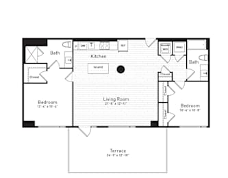 2 beds, 2 baths, 1,155 sqft, $3,767