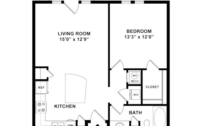 1 bed, 1 bath, 728 sqft, $1,705