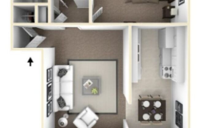 1 bed, 1 bath, 645 sqft, $747, Unit 2105-6P