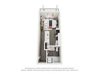 Studio, 1 bath, 368 sqft, $951