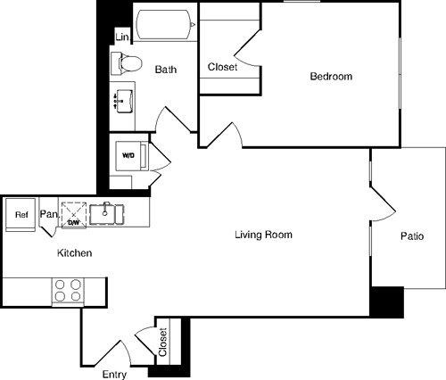1 bed, 1 bath, 725 sqft, $2,843, Unit 605