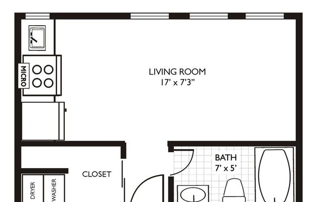 Studio, 1 bath, 219 sqft, $1,325, Unit 217