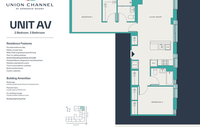 2 beds, 2 baths, $8,500, Unit 9AV