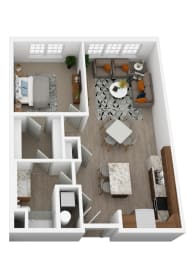 1 bed, 1 bath, 720 sqft, $1,659