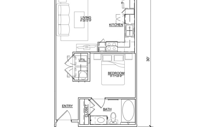 Studio, 1 bath, 540 sqft, $1,425