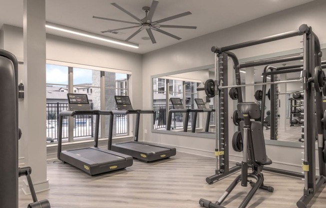 Technogym Fitness Center with Virtual On-Demand Training at The Bridge at McKinney