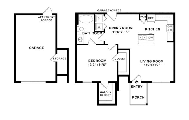 1 bed, 1 bath, 786 sqft, $1,515