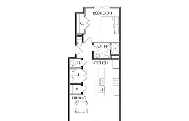 1 bed, 1 bath, 859 sqft, $1,250, Unit A203