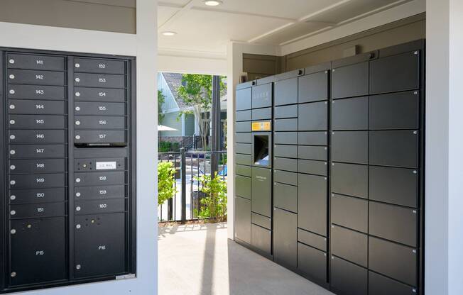 Mail Station with Package Lockers