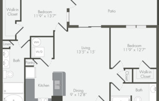 2 beds, 2 baths, 1,148 sqft, $2,288