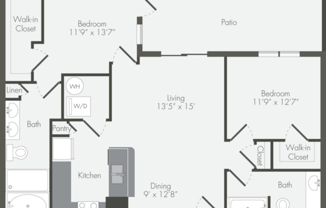 2 beds, 2 baths, 1,148 sqft, $2,202
