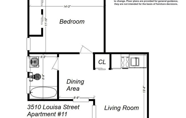 1 bed, 1 bath, 410 sqft, $1,499, Unit 3510 Louisa St. #11