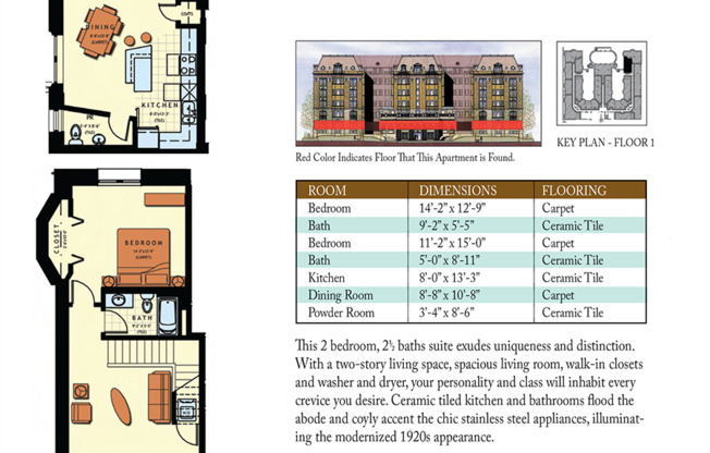 2 beds, 2.5 baths, 1,467 sqft, $2,730