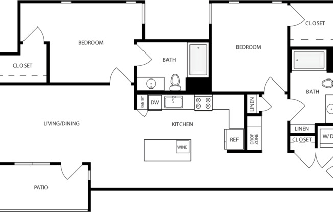 2 beds, 2 baths, 1,222 sqft, $3,775, Unit 339