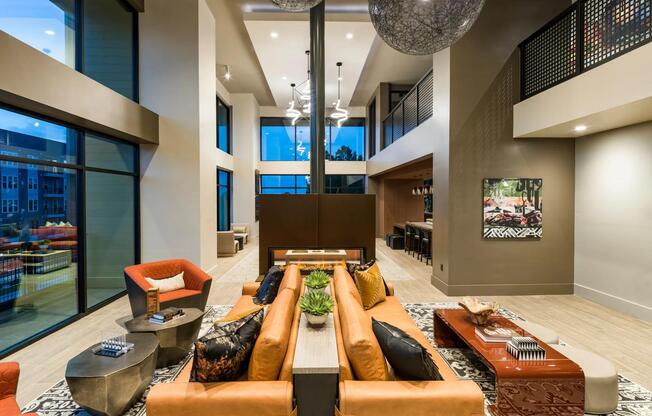 Stylish lounge spaces at Modera LoSo, designed for both comfort and connection.