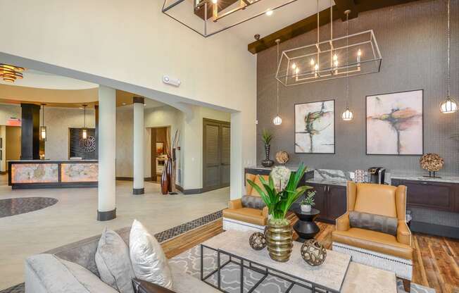 Relaxing resident lounge area in the clubhouse at Palm Ranch Apartments in Davie, FL