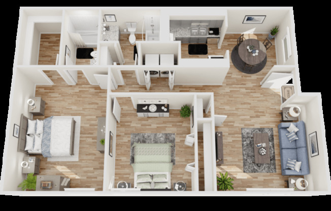 2 beds, 2 baths, 1,047 sqft, $1,525