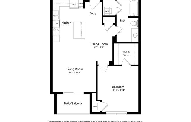 1 bed, 1 bath, 815 sqft, $1,350, Unit 325-107