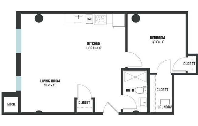 1 bed, 1 bath, 716 sqft, $1,503