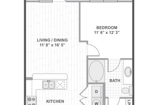 1 bed, 1 bath, 672 sqft, $1,440