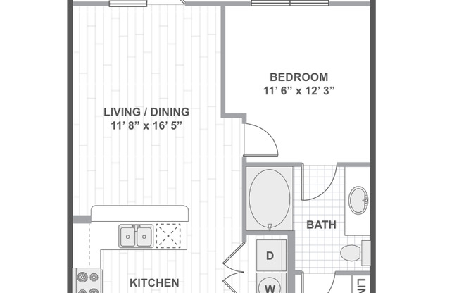 1 bed, 1 bath, 672 sqft, $1,440