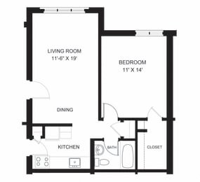 1 bed, 1 bath, 644 sqft, $2,125