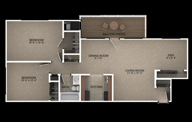 2 beds, 1 bath, 880 sqft, $2,565