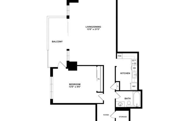 1 bed, 1 bath, 751 sqft, $4,343