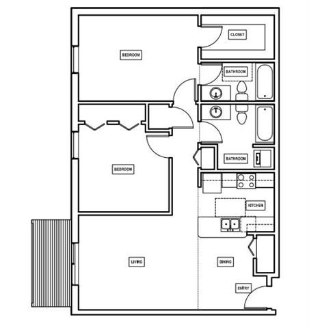 2 beds, 2 baths, $1,399