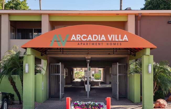 the entrance to the building